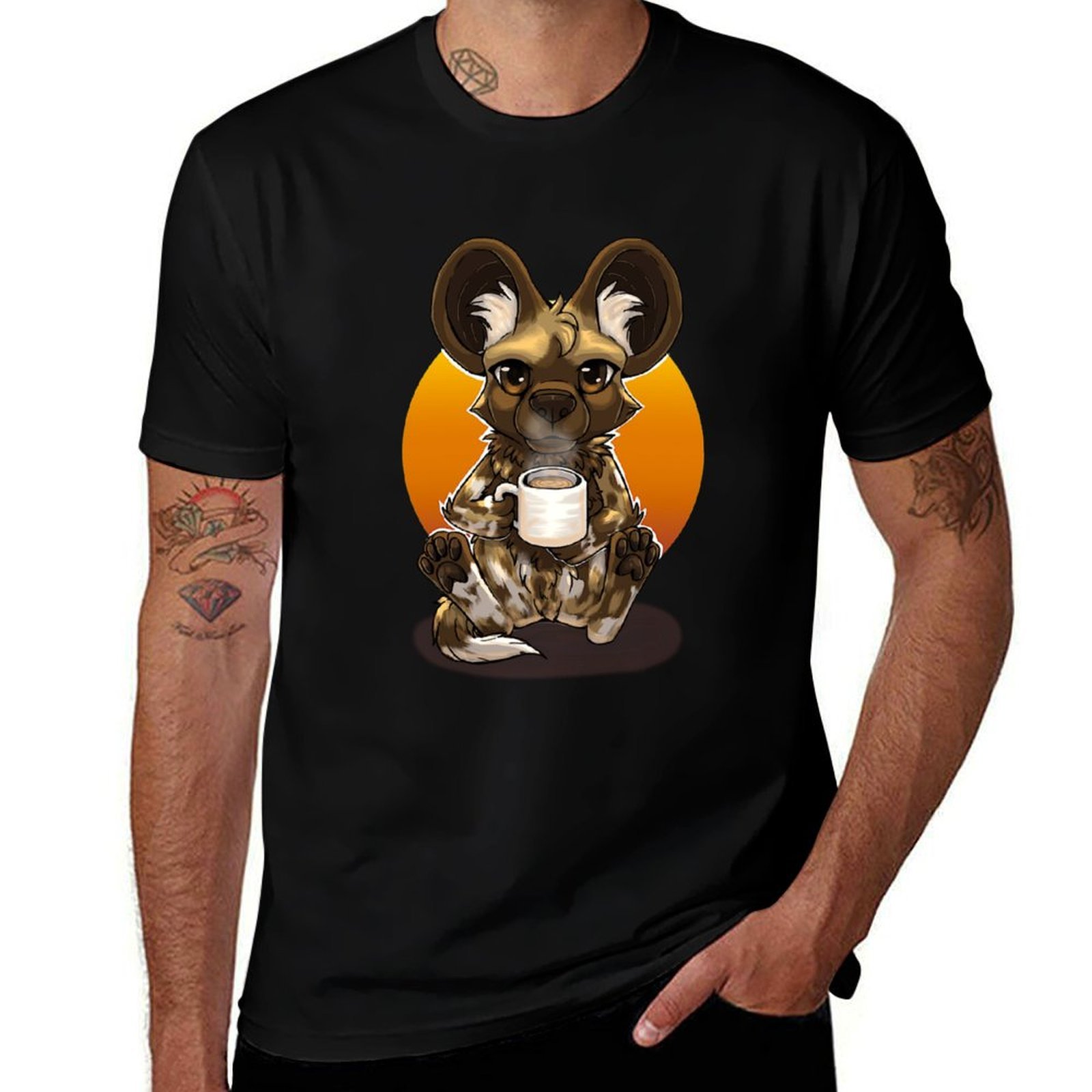 Coffee Or Tea Please - T-Shirt mit dem Motiv „Afrikanischer Wildhund
