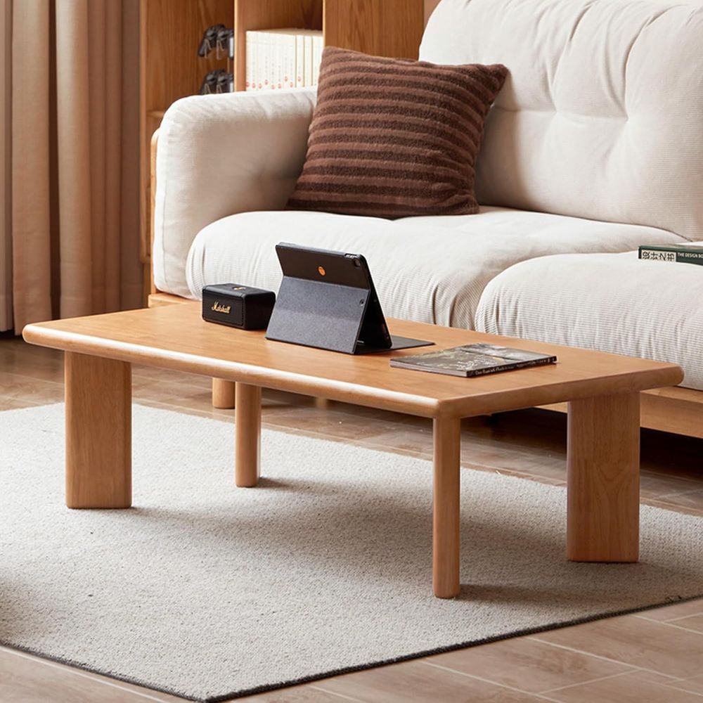 Coffee Or Tea Please - Japanischer Massivholz-Tatami-Couchtisch, 47 Zoll lang, kompakter