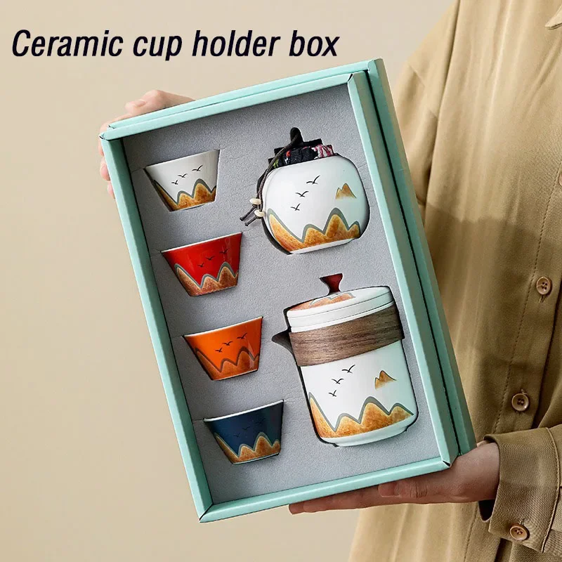 Coffee Tea In Chinese - Geschenkbox, Keramik-Teetasse im chinesischen Stil, Teekanne