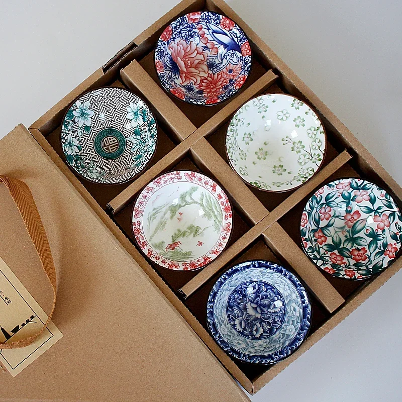 Coffee Tea In Chinese - 6PCS Chinesische Haushalts Teegeschirr Blau und