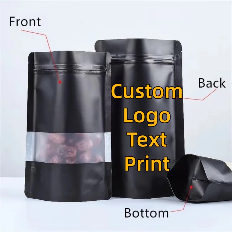 Coffee Tea In Chinese - 100PCS Stand-up Matte Schwarz Aluminium Folie