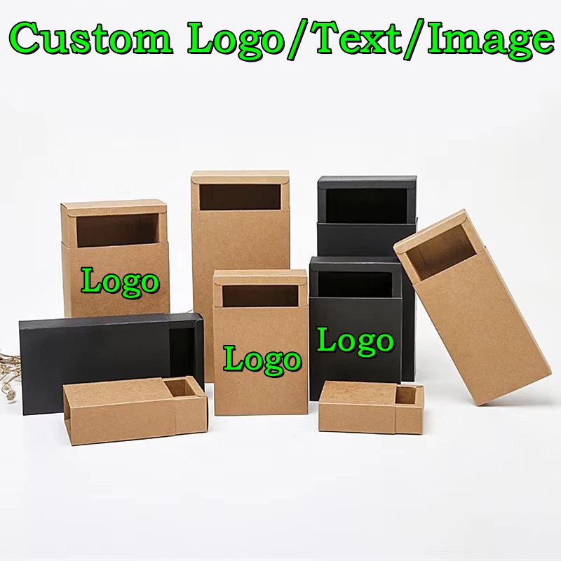 Coffee Tea In Chinese - 20 Stück 350g/m² Schubladen-Kraftpapier Schwarze Faltbox