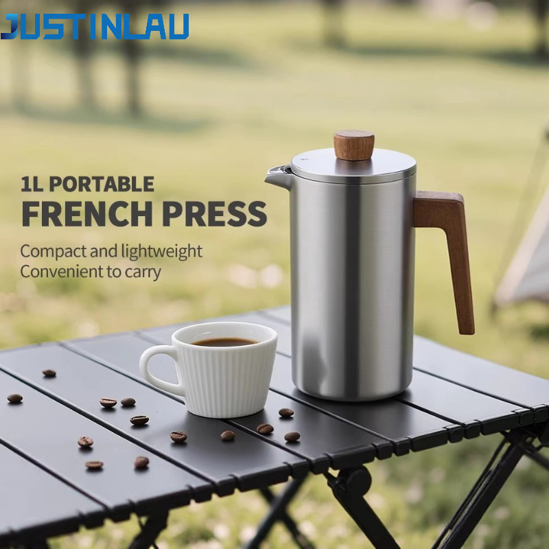Coffee Tea Press - JUSTINLAU 1000ml Edelstahl French Press Kanne