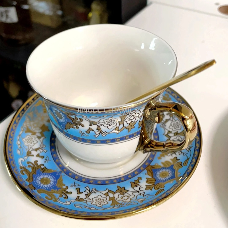 Coffee Tea English - Keramik-Kaffeetasse, Englische Teetasse für Zuhause, Frühstücksmilchtasse,