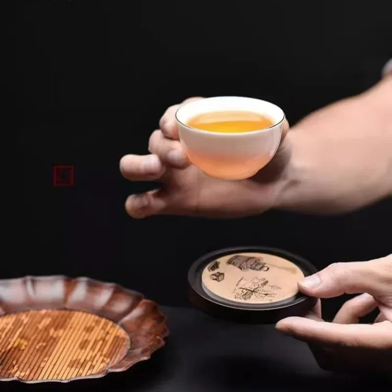 Runde Holz Tasse Matte Hitzebe – Coffee Tea In Chinese Bewertung und Preis