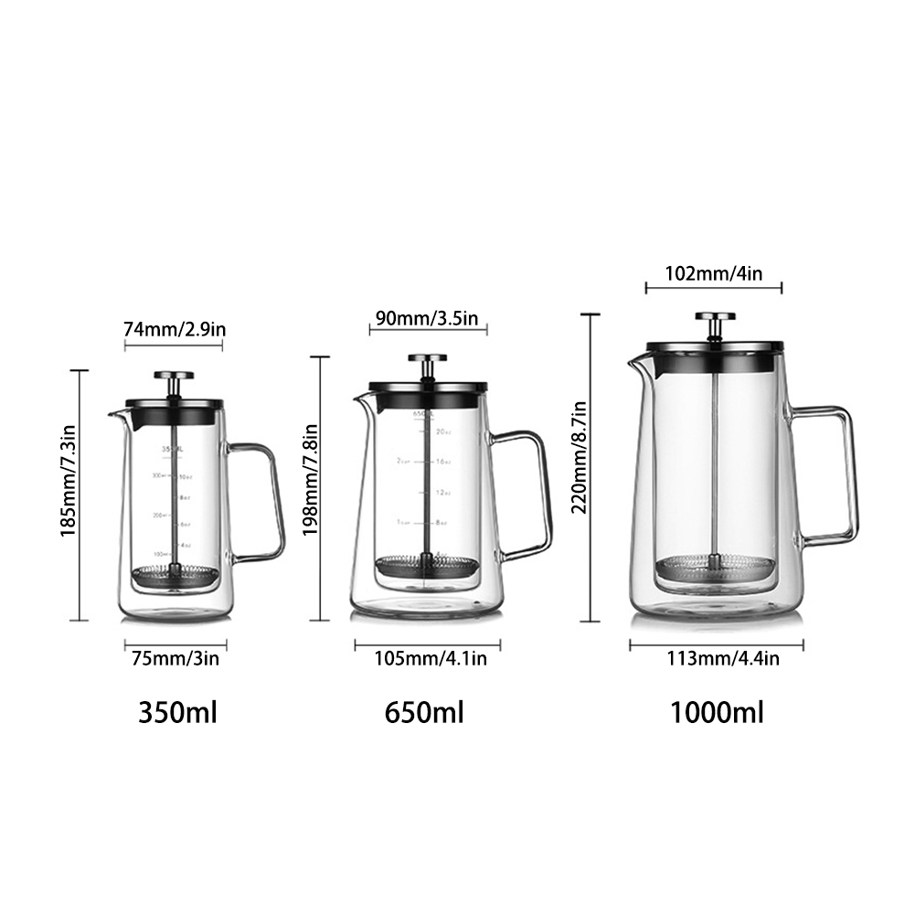 Doppelschichtiger französische – Coffee Tea Press Bewertung und Preis