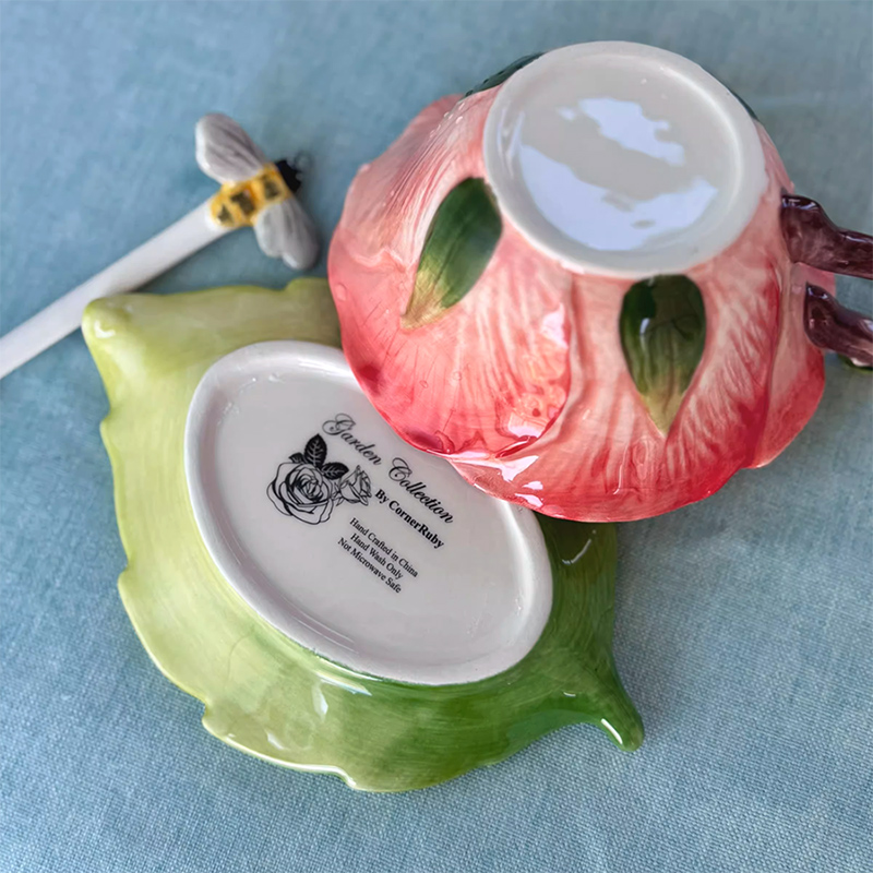 Keramik-Blumen-Kaffeetasse mit – Coffee Or Tea Please Bewertung und Preis